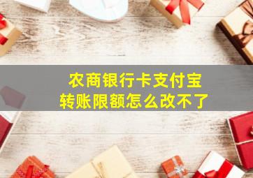 农商银行卡支付宝转账限额怎么改不了