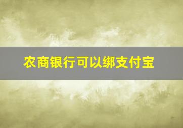 农商银行可以绑支付宝