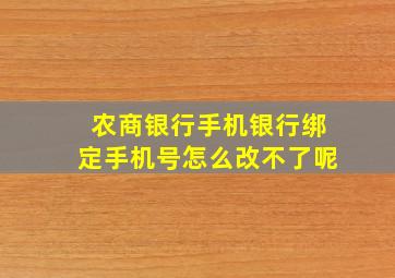 农商银行手机银行绑定手机号怎么改不了呢