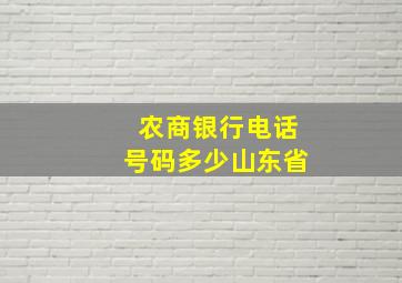 农商银行电话号码多少山东省