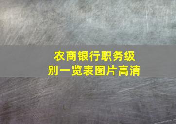 农商银行职务级别一览表图片高清