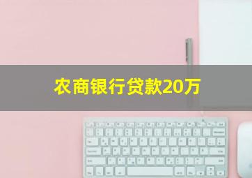 农商银行贷款20万