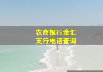 农商银行金汇支行电话查询