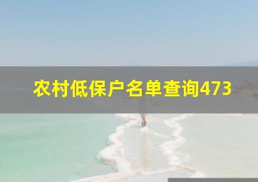 农村低保户名单查询473