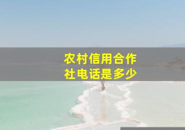 农村信用合作社电话是多少