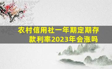 农村信用社一年期定期存款利率2023年会涨吗