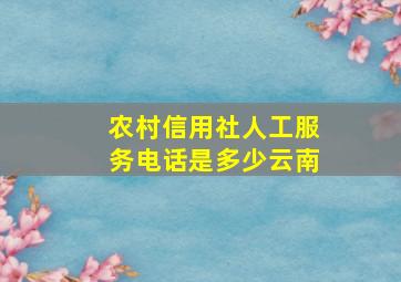 农村信用社人工服务电话是多少云南