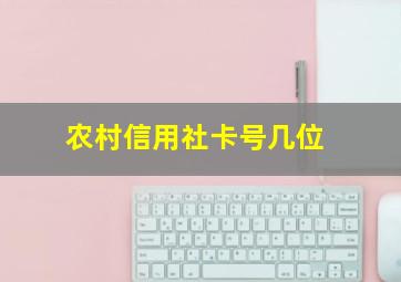 农村信用社卡号几位