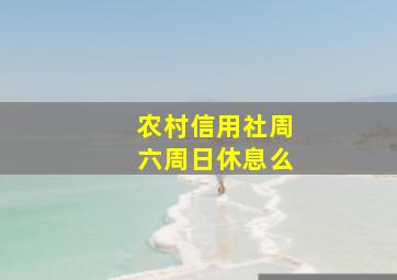 农村信用社周六周日休息么