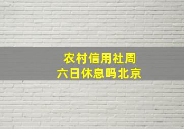 农村信用社周六日休息吗北京