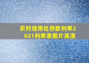 农村信用社存款利率2021利率表图片高清