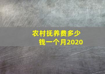 农村抚养费多少钱一个月2020