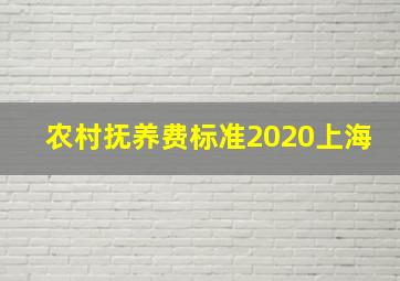 农村抚养费标准2020上海