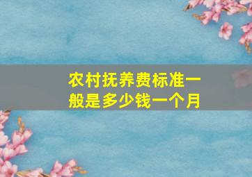 农村抚养费标准一般是多少钱一个月