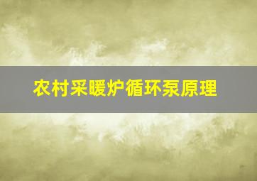 农村采暖炉循环泵原理