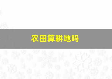 农田算耕地吗