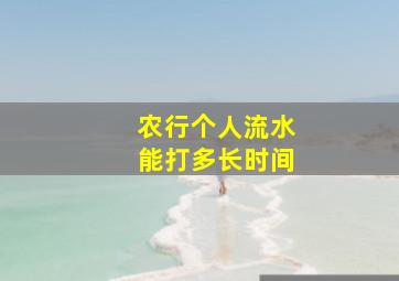 农行个人流水能打多长时间