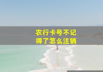 农行卡号不记得了怎么注销