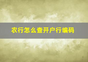 农行怎么查开户行编码