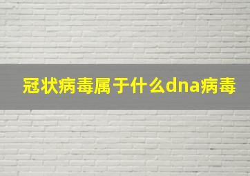 冠状病毒属于什么dna病毒