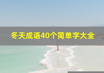 冬天成语40个简单字大全