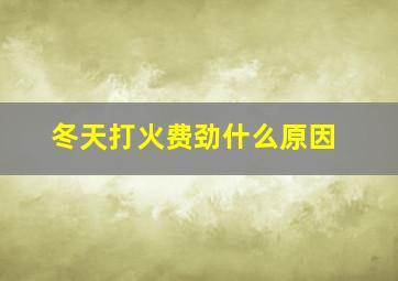 冬天打火费劲什么原因