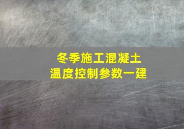 冬季施工混凝土温度控制参数一建