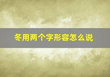 冬用两个字形容怎么说