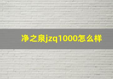 净之泉jzq1000怎么样