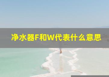 净水器F和W代表什么意思