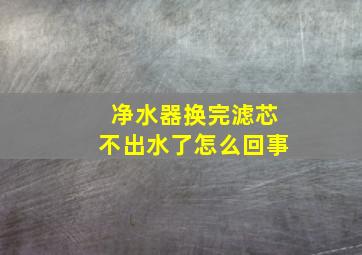 净水器换完滤芯不出水了怎么回事