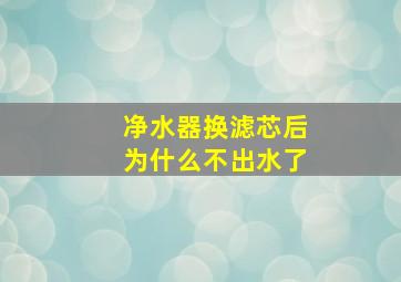 净水器换滤芯后为什么不出水了