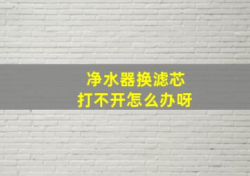 净水器换滤芯打不开怎么办呀