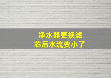 净水器更换滤芯后水流变小了