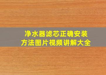 净水器滤芯正确安装方法图片视频讲解大全