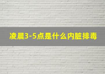 凌晨3-5点是什么内脏排毒