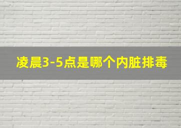 凌晨3-5点是哪个内脏排毒