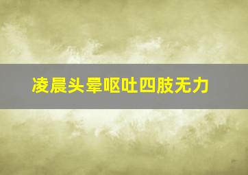 凌晨头晕呕吐四肢无力