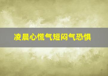 凌晨心慌气短闷气恐惧