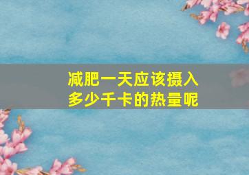 减肥一天应该摄入多少千卡的热量呢