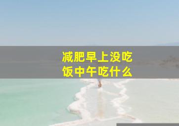 减肥早上没吃饭中午吃什么