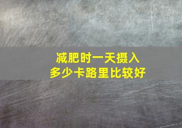 减肥时一天摄入多少卡路里比较好