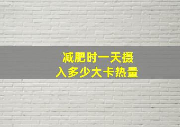 减肥时一天摄入多少大卡热量