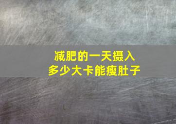 减肥的一天摄入多少大卡能瘦肚子