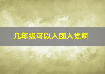 几年级可以入团入党啊