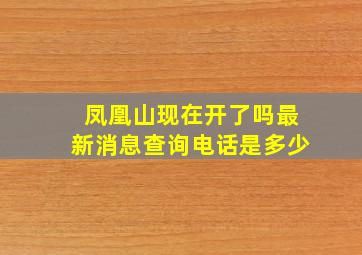 凤凰山现在开了吗最新消息查询电话是多少