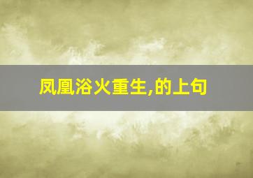 凤凰浴火重生,的上句