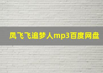 凤飞飞追梦人mp3百度网盘