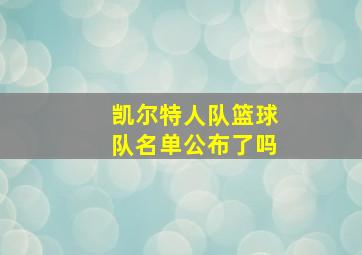 凯尔特人队篮球队名单公布了吗