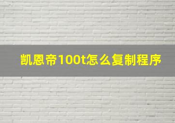 凯恩帝100t怎么复制程序